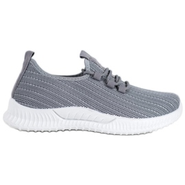 SHELOVET Scarpe sportive in tessuto grigio