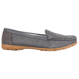 Mocassini In Pelle Con Glitter VINCEZA grigio