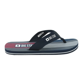 Pantofole da uomo Big Star 174463 blu navy bianco rosso
