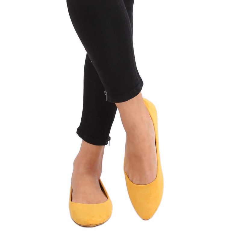 Ballerine in camoscio liscio miele CC212P Mustand giallo