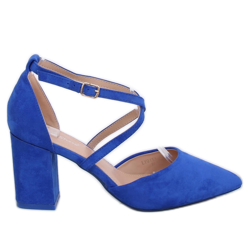 Décolleté tacco alto taglio cobalto LY9153-5 Blu