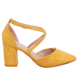 Décolleté tacco alto taglio miele LY9153-5 Giallo