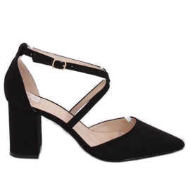 Décolleté tacco alto taglio nero D85-5 Black
