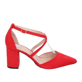 Décolleté tacco alto taglio rosso D85-5 Red