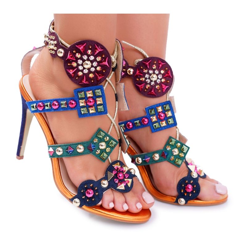 LU BOO Sandali con tacco alto Jet Studs Rockers Multicolore