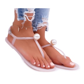 LU BOO Sandali Donna Infradito Meliski con Rosa Perla Contiro