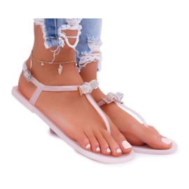 LU BOO Sandali da donna Infradito Meliski con paillettes Rosa Lomba