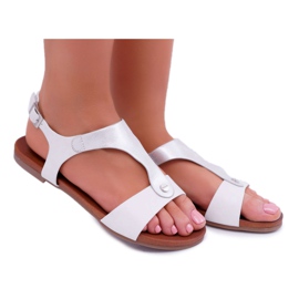 S.Barski Sandali da donna Flat White Verner bianca