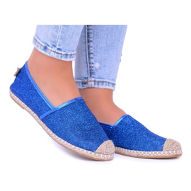 Lu Boo Fiordaliso Espadrillas Slip On Broccato da Donna Miravet blu