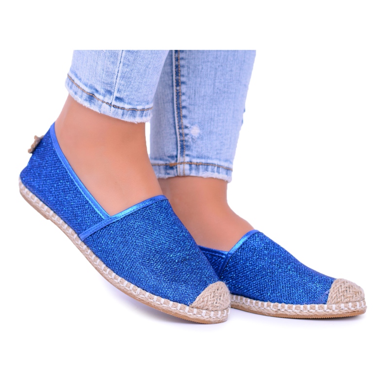 Lu Boo Fiordaliso Espadrillas Slip On Broccato da Donna Miravet blu