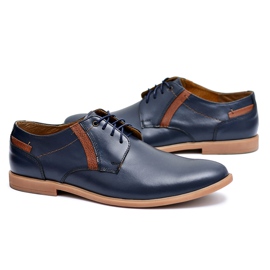 Bednarek Polish Shoes Scarpe Brogue da Uomo Bednarek Pelle Blu Navy Millo