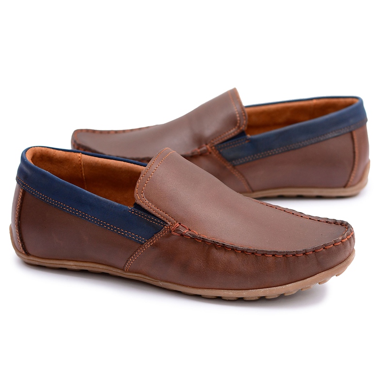 Neex | Mocassini Slip-On Pardon da uomo in pelle marrone