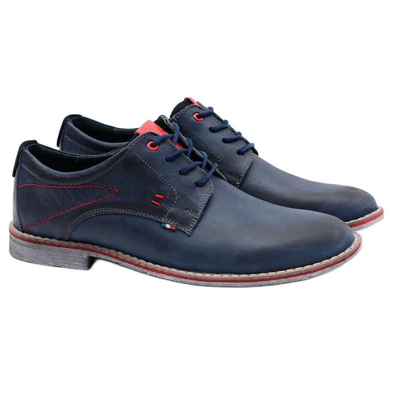 KOMODO Scarpe da uomo in pelle blu scuro Falado blu navy