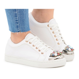Sneakers Lu Boo Bianche con Cristalli Lucidi bianco