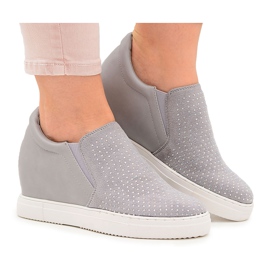 Sneakers Lu Boo Da Donna Con Cristalli Traforati Grigio Simmi