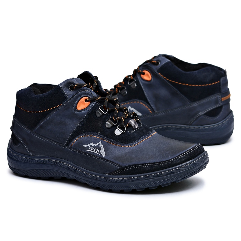 Mario Boschetti Scarpe da trekking blu navy da uomo calde Rekko