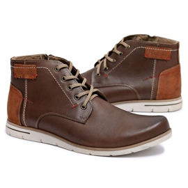 Neex Stivali Caldi da Uomo in Pelle Fresco Brown marrone