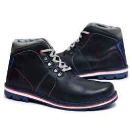 Mario Boschetti Stivali caldi in pelle da uomo Tesla Blue Navy blu navy