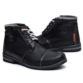 Gino Tuzzi Trapper in pelle da uomo Nero Genoto