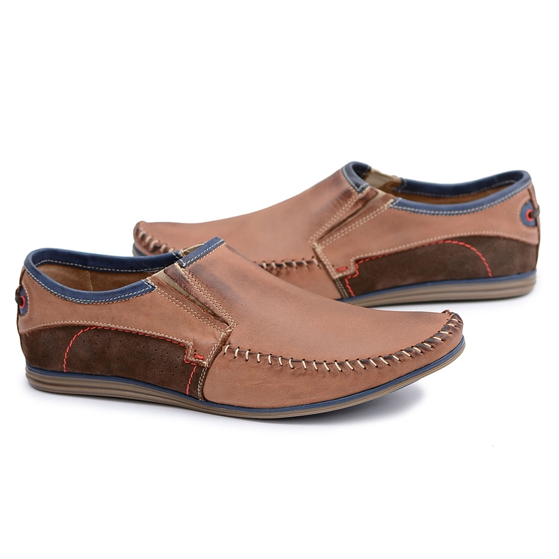 KOMODO Mocassini Slip-on Uomo Polacco Pelle Marrone Teodoro
