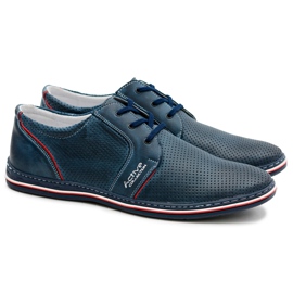 Joker Scarpe da uomo in pelle traforate allacciate blu navy Markos