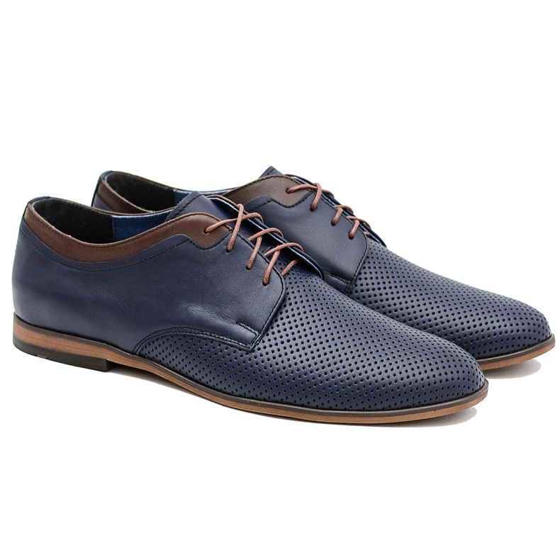 Gejms Scarpe Uomo Pelle Traforate Ettore Granat nero