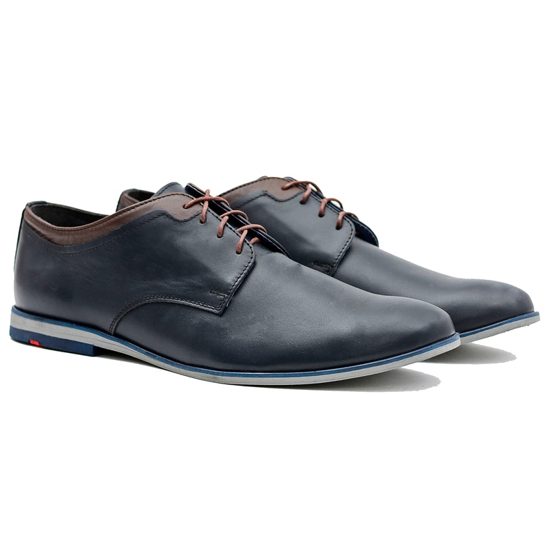 Gejms Scarpe Gianni in pelle blu navy da uomo