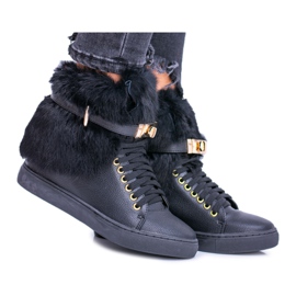 Lu Boo Stivali Neri con Pelliccia Gisele Naturale nero