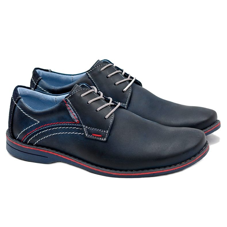 Gino Tuzzi Scarpe in pelle blu navy di Martin