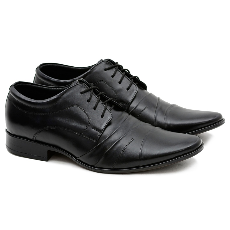 Lukas Scarpe Nere Formali da Uomo in Pelle Tito nero
