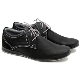 Gino Tuzzi Scarpe casual in pelle nere grigie da uomo Badoo nero