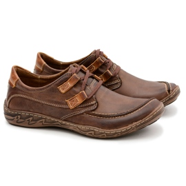 KOMODO Scarpe marroni da uomo in pelle Elton marrone