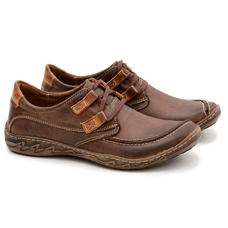 KOMODO Scarpe marroni da uomo in pelle Elton marrone