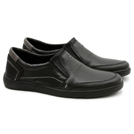 KOMODO Scarpe classiche da uomo Reno nere slip-on nero