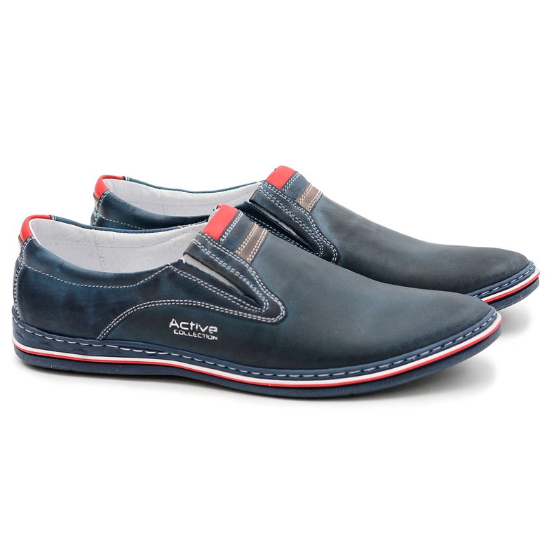 Joker Scarpe Slip-On da Uomo in Pelle Melograno Mellos blu navy