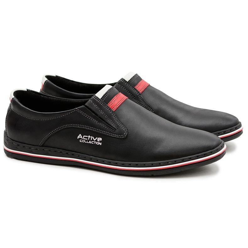 Joker Scarpe Slip-on da uomo in pelle nera Mellos nero