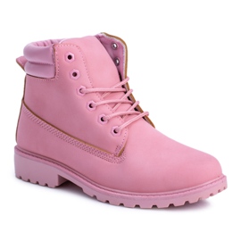 SEA Stivali da donna in legno pastello rosa cipria Lucy