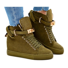 Sneakers Donna Lu Boo Suede Golden Lucchetto Oliva Elani verde