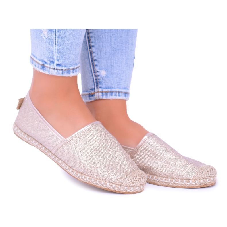 Lu Boo Golden Glitter Espadrillas Slip On da donna Miravet d'oro