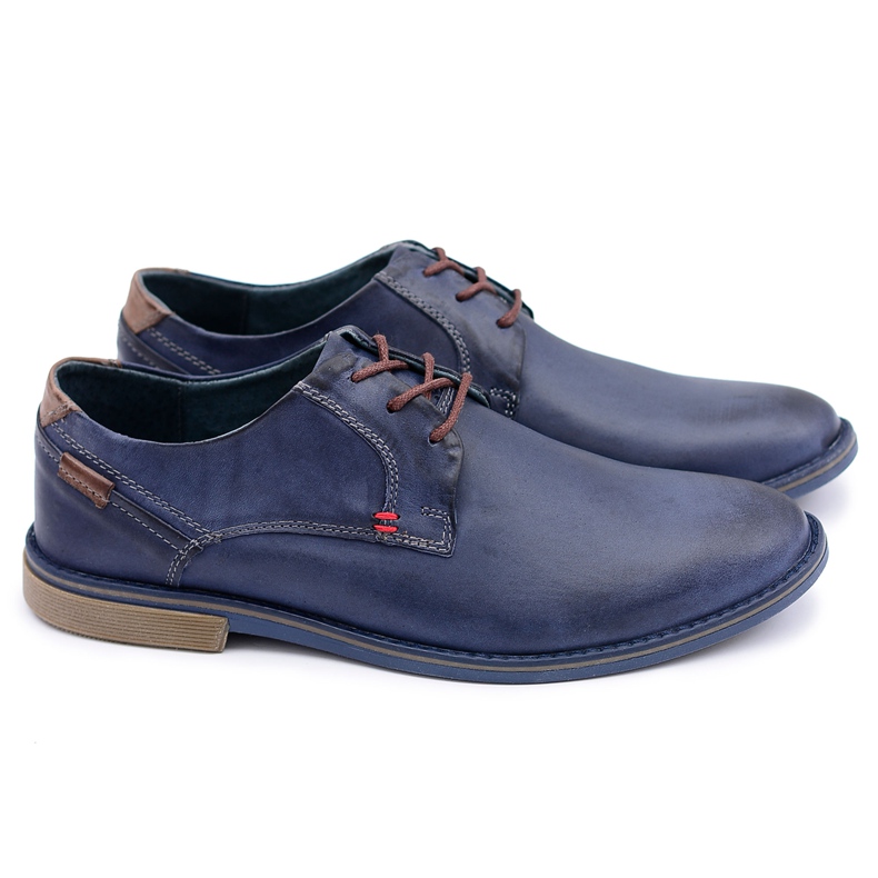 KOMODO Scarpe casual da uomo in pelle blu navy Freddy