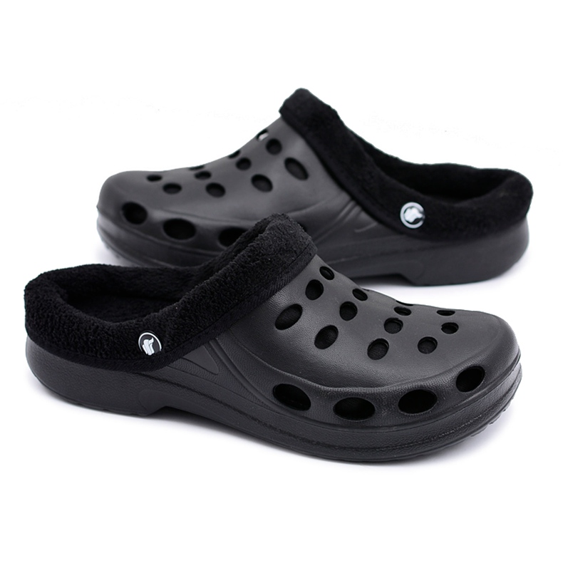 Flameshoes Pantofole da uomo Sandali caldi neri Kroks Eva nero