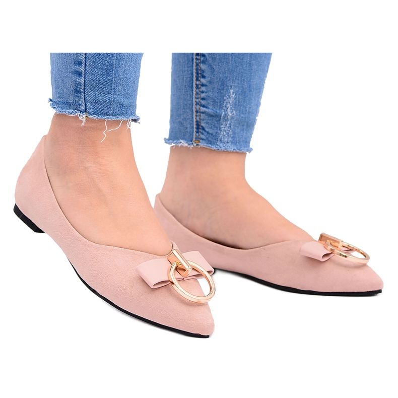 Lu Boo | Orecchino Ballerine Scamosciate Rosa Cipria Septera