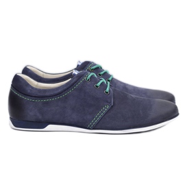 Krisbut Scarpe Dimonde in pelle da uomo blu navy