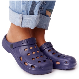 Flameshoes Pantofole in schiuma Eva blu navy da donna