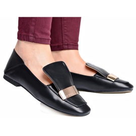 Mocassini Donna Lu Boo Black Grain Con Targhetta Harlem nero