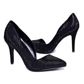 Vices Strass asimmetrici da donna in camoscio nero Santee