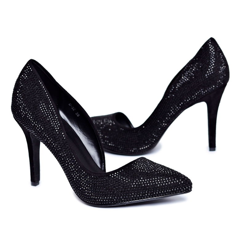 Vices Strass asimmetrici da donna in camoscio nero Santee