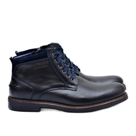 Nikopol Stivali da uomo in pelle Warm Black Shoes Piere nero