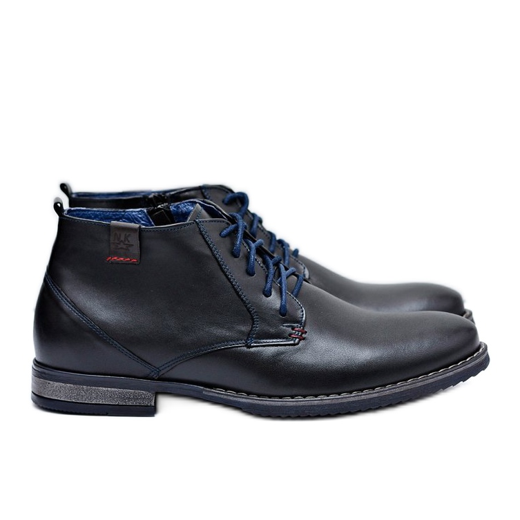 Stivali da uomo in pelle nera Nikopol 672 scarpe nero