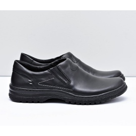 KOMODO Scarpe brogue nere in pelle da uomo Taglie grandi Modest nero